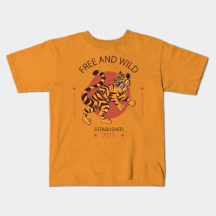 Free and Wild Tiger Kids T-Shirt